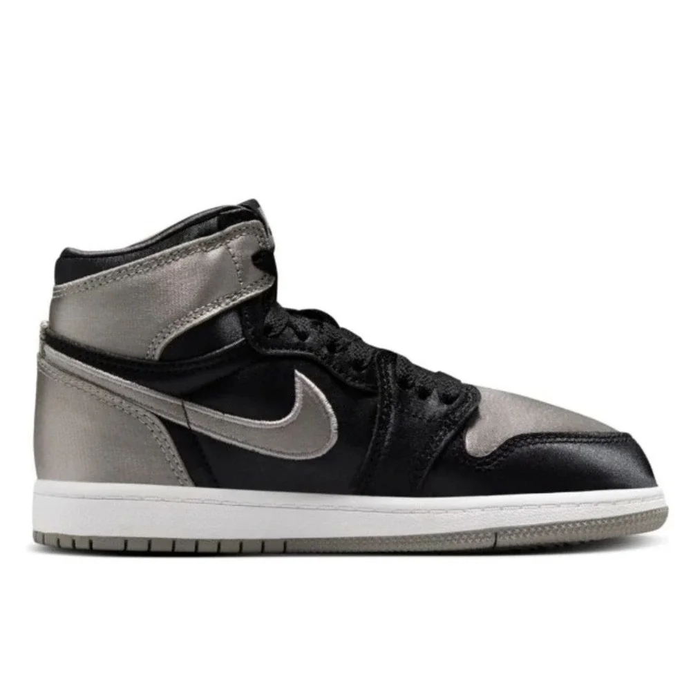 Nike Kids Air Jordan 1 Retro High OG Satin Shadow Black Grey FD5304-010 US 1.5Y